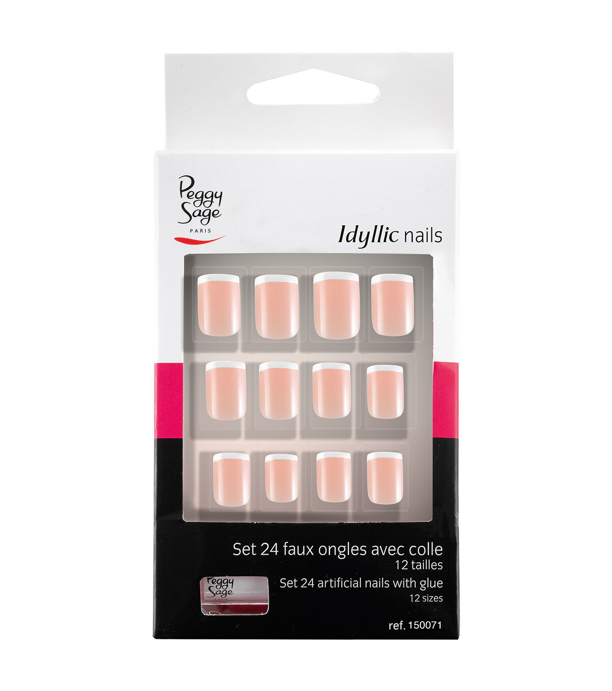 PEGGY SAGE Kit di 24 unghie finte Unghie idilliache - French-fine .jpg